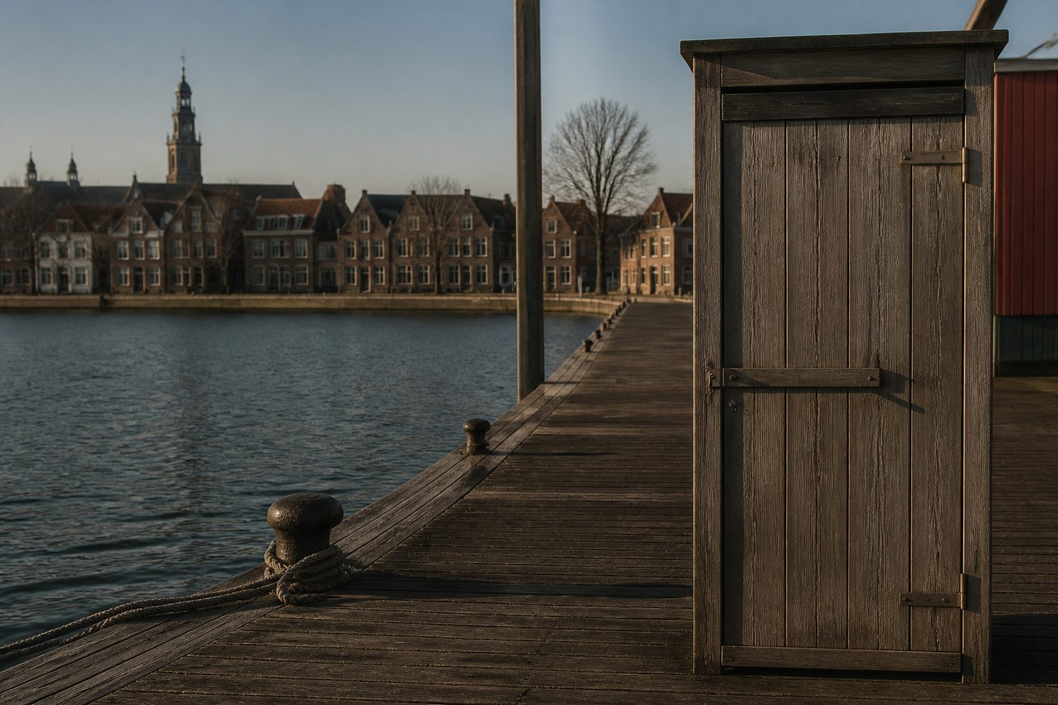 Gesloten locker aan de kade